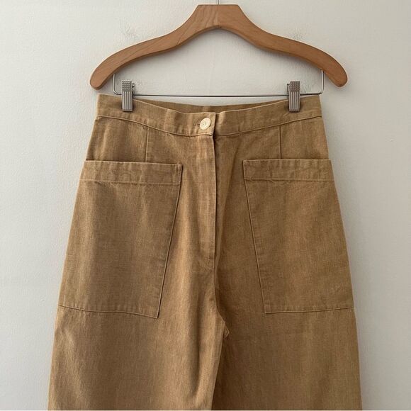 Ilana Kohn Pants Size 8 Extra High Rise Barrel Leg Cotton USA Made Tan Brown - Picture 2 of 10